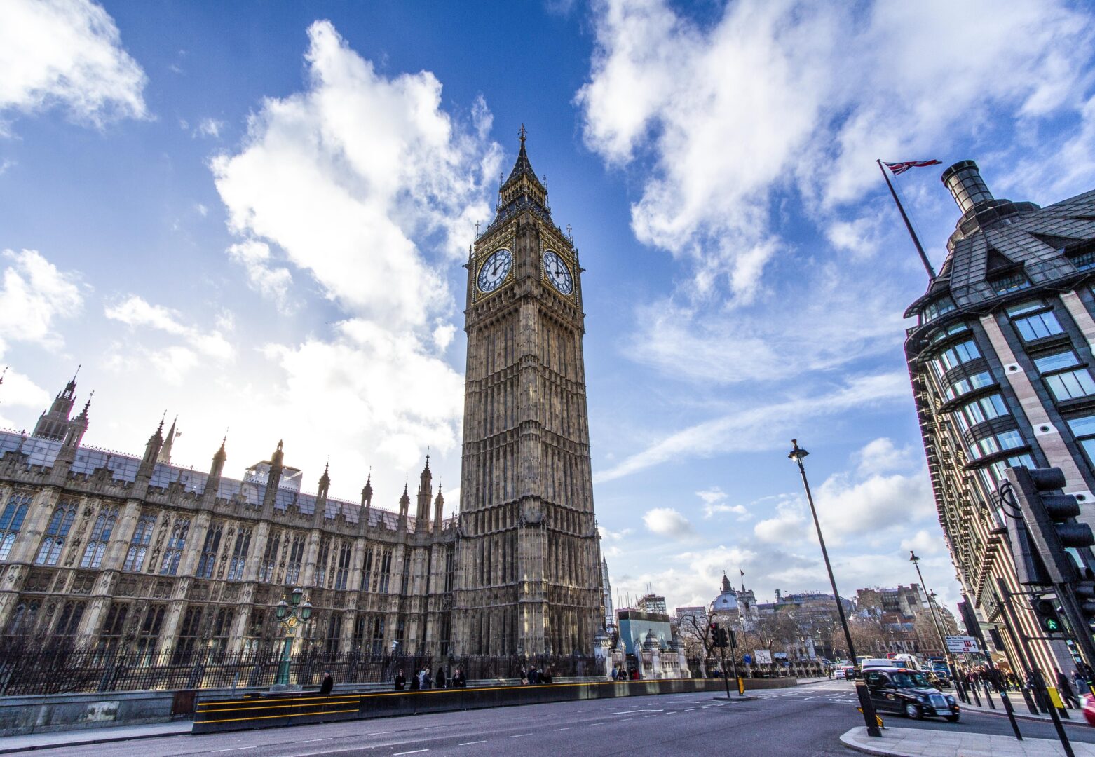 Parliament building in London and Big Ben clock.