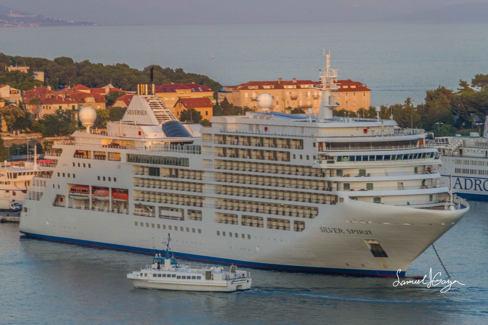 Cruise ship docked in Split Croatia