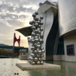 a unique structure of metal balls in Bilbao, Spain