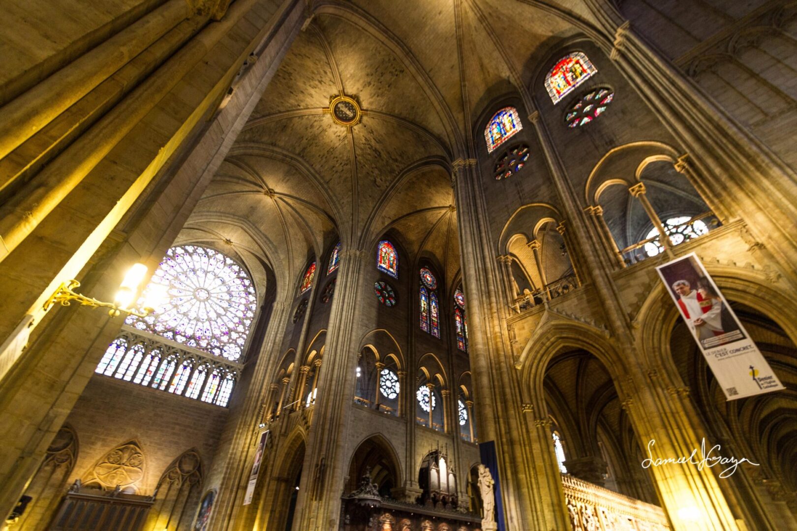 Interior of Notre Dame Paris' Nave.